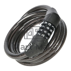 Замок тросовый велосипедный кодовый Deli DL508051 10x1200 мм, 10000 комбинаций, держатель на раму