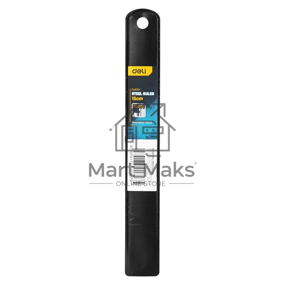 Линейка стальная Deli DL8015Y 150мм нержавеющая сталь