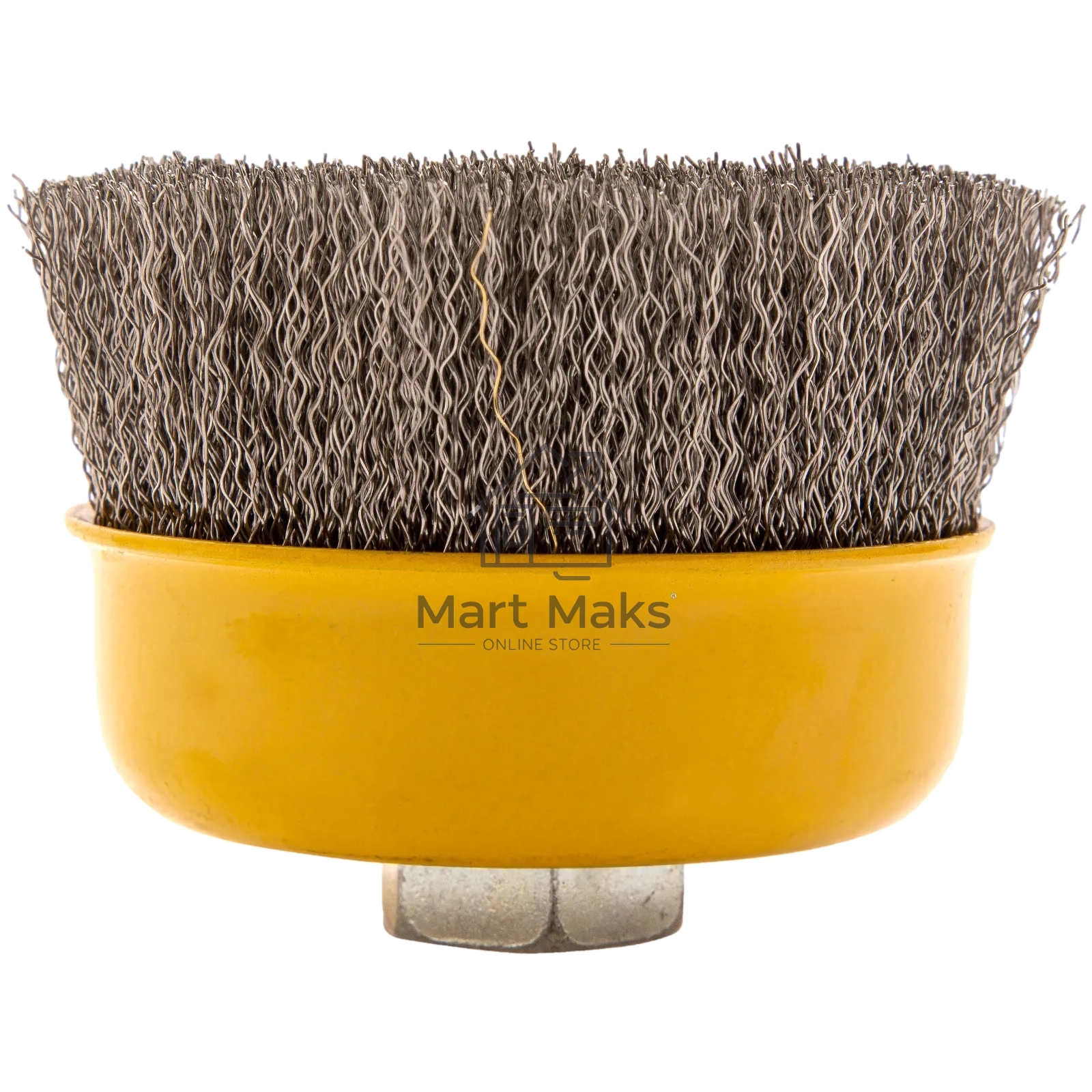 Щетка для УШМ Denzel 100 мм, М14, чашка, витая нержавеющая проволока 0,3 мм