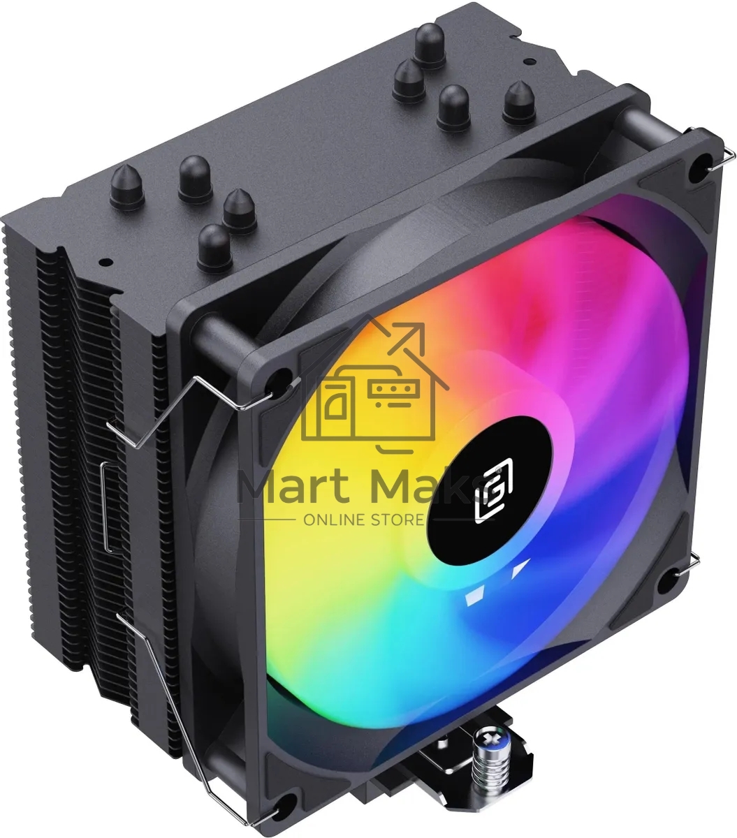 Устройство охлаждения(кулер) Oklick OG-CPC180FRGB-PWM1 черный 120мм алюминий+медь 1500rpm 20db 4-pin 180W 150мм