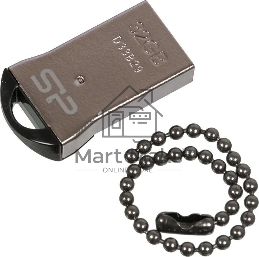 Флешка USB R/W Silicon Power R/W 32Gb Touch T01 SP032GBUF2T01V1K USB2.0 черный/серебристый