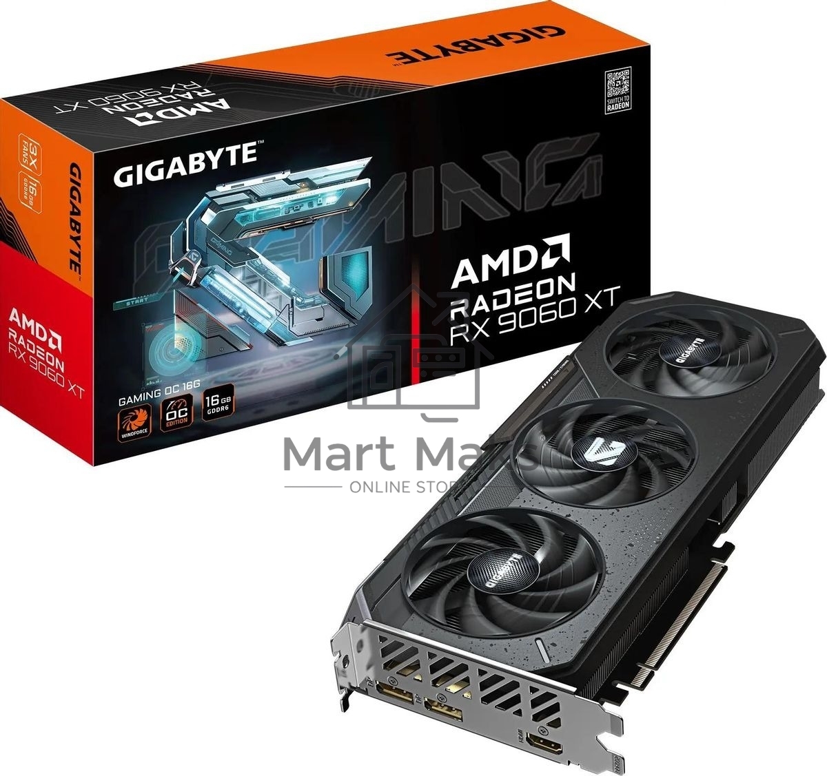 Видеокарта Gigabyte PCI-E 5.0 GV-R9060XTGAMING OC-16GD 1.0 AMD Radeon RX 9060XT 16Gb 128bit GDDR6 2210/20000 HDMIx2 DPx2 HDCP Ret