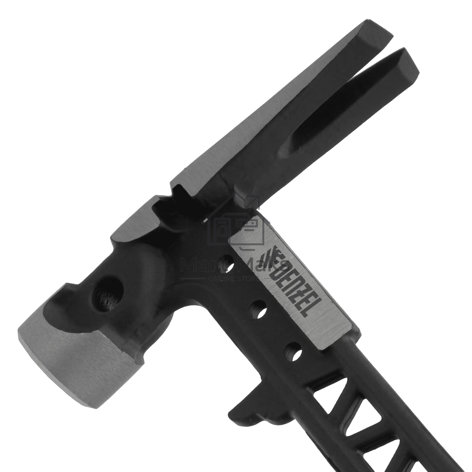 Молоток строительный Denzel 450 г, цельнокованый, боек с магнитом, двухкомп. обрезин. рук-ка