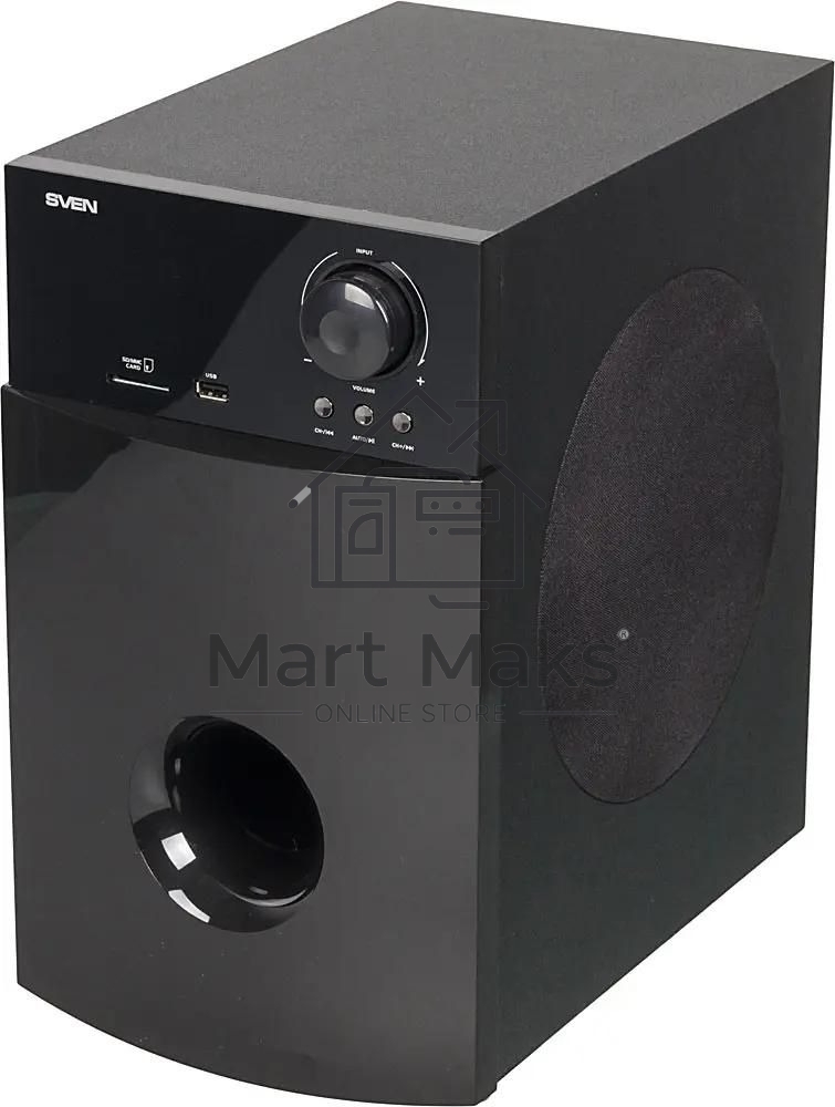 Аудиоколонки SVEN HT-210, черный, акустическая система 5.1, мощность (RMS):50Вт+5x15Вт, Bluetooth, Optical, Coaxial, FM-тюнер, USB/SD, дисплей, ПДУ