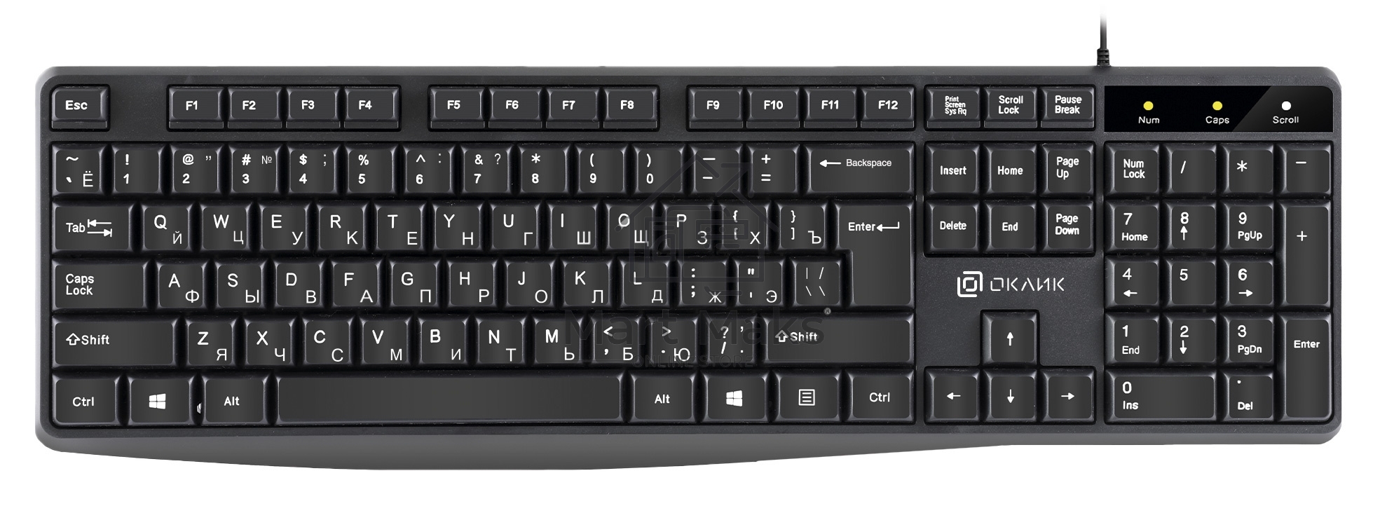 Клавиатура Oklick 145M проводная, USB, черный