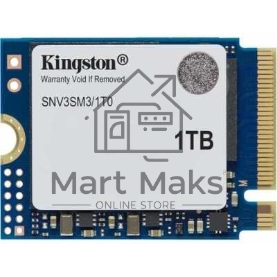 Твердотельный накопитель Kingston SSD NV3, 1000GB, M.2(22x30mm), NVMe, PCIe 4.0 x4, 3D TLC, R/W 6000/4000MB/s, TBW 320, DWPD 0.2 (60 мес)