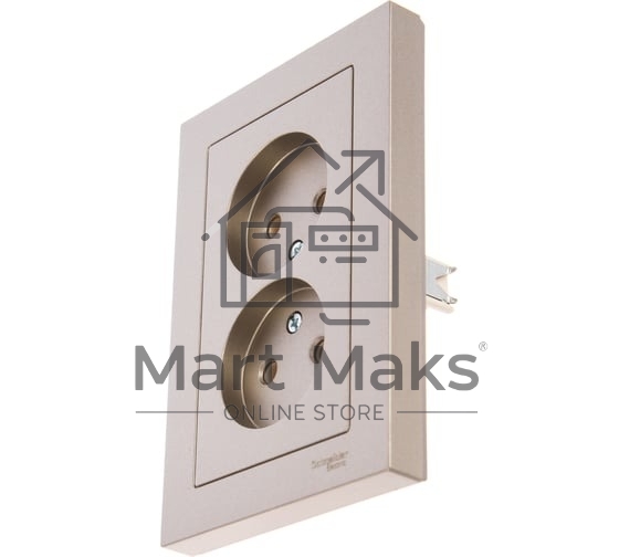 Розетка 2-м AtlasDesign без заземл. 16А в сборе шампань SchE ATN000520