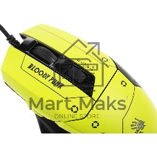 Мышь проводная A4Tech Bloody W70 Max желтый/черный, 10000 dpi, USB, кнопки - 9