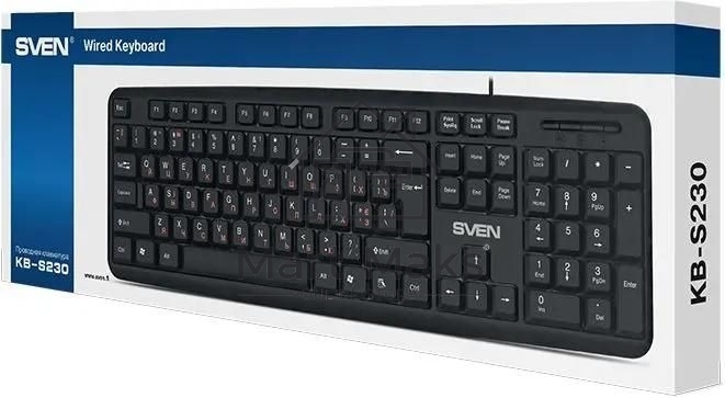Клавиатура SVEN KB-S230 проводная, USB Type-A, чёрный