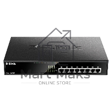 Коммутатор D-Link DGS-1008MP/B1A, 8×1 Гбит/с, неуправляемый