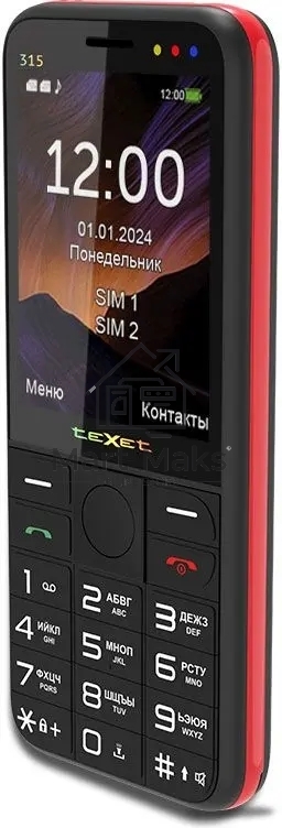 Мобильный телефон TeXet TM-315 цвет черный-красный