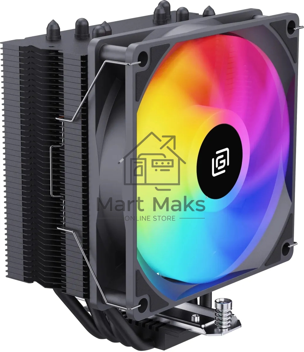 Устройство охлаждения(кулер) Oklick OG-CPC180FRGB-PWM1 черный 120мм алюминий+медь 1500rpm 20db 4-pin 180W 150мм
