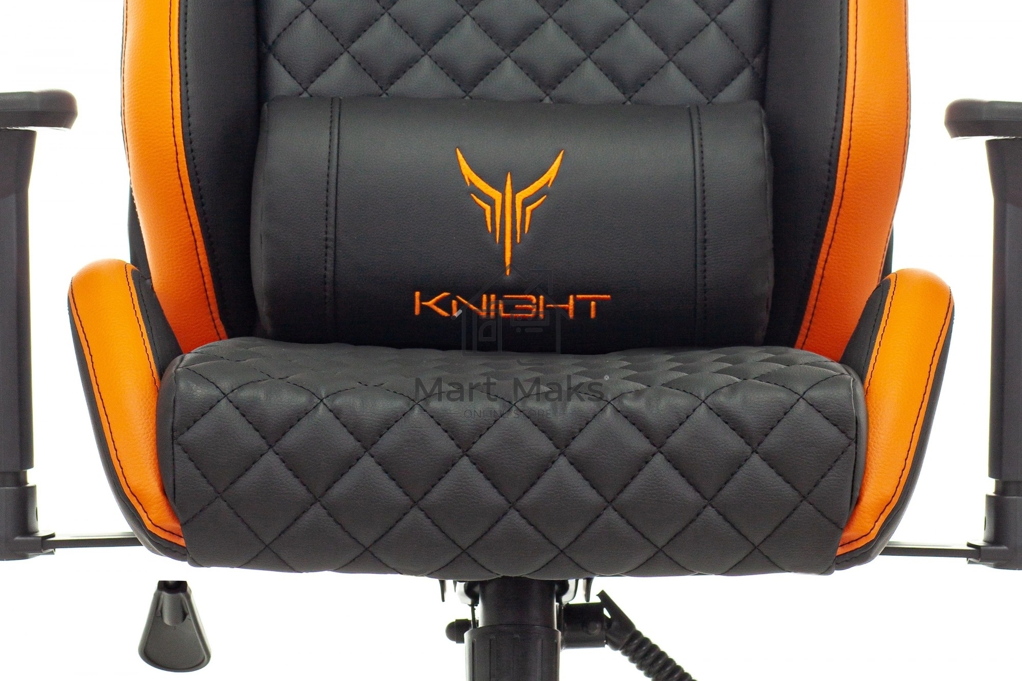 Кресло игровое Knight OUTRIDER черный/оранжевый ромбик эко.кожа с подголов. крестовина металл