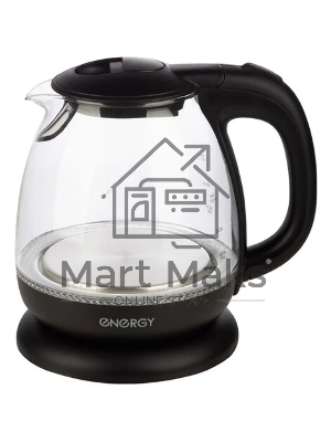 Чайник электрический Energy E-296 1л, стекло, черный, 1100 Вт, (005215)