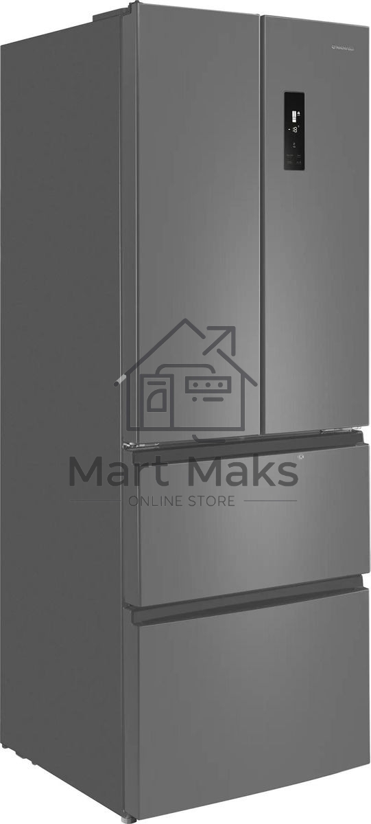 Холодильник Maunfeld MFF180NFSE01 нержавеющая сталь трехкамерный 224/113л морозилка снизу, No Frost