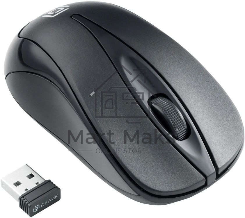 Мышь беспроводная Oklick 675MW черный, 800 dpi, радиоканал, USB, кнопки - 3