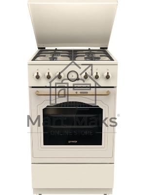 Плита комбинированная Gorenje GKS5B70CLI бежевый, конфорок 4 газовых, духовка 70 л, 50 см x 85 см x 59.4 см