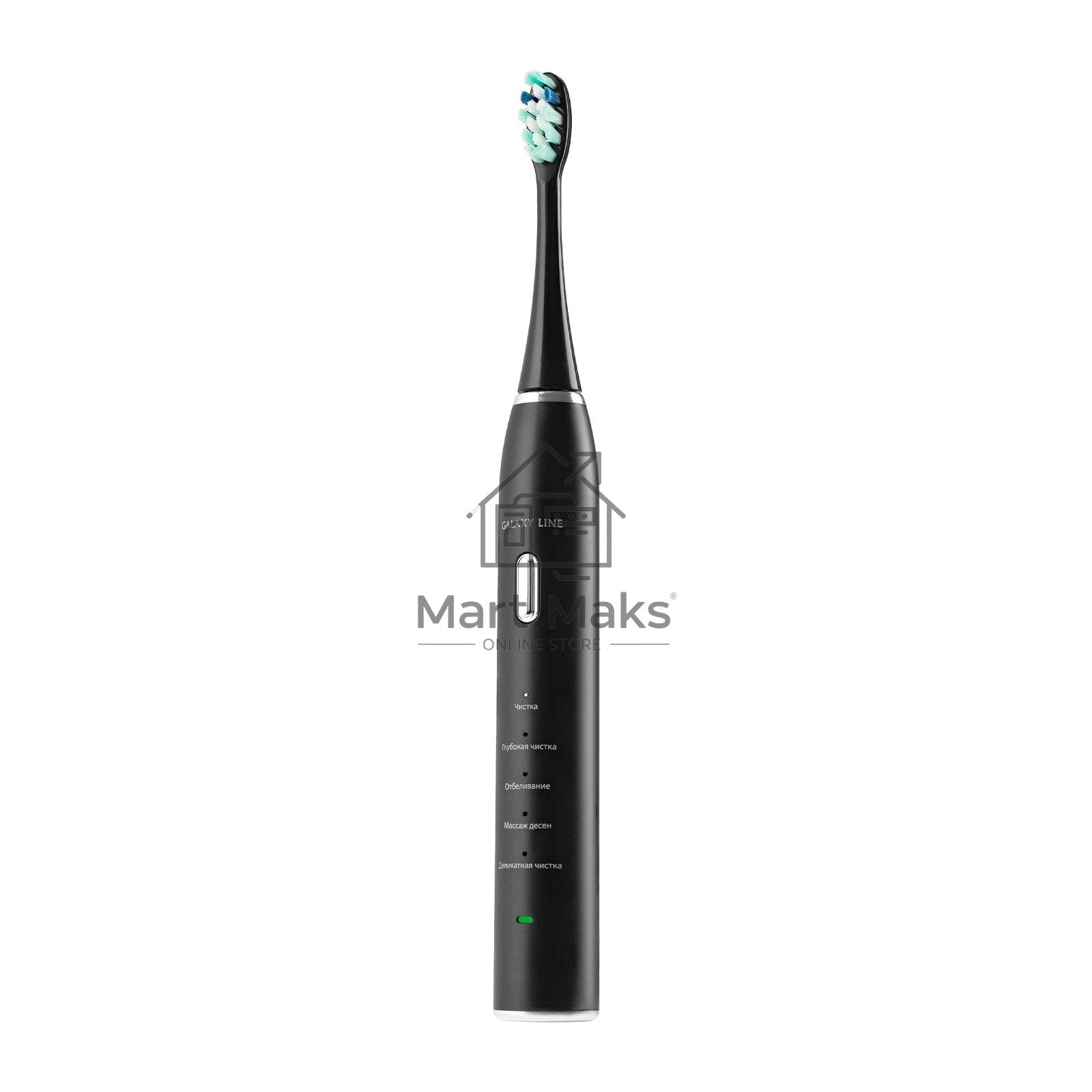Зубная щетка Galaxy Line GL4983, черный, электрическая, время работы до 1,5 ч, мягкая щетина, до 37200 вибрирующих движений в мин, литий-ионный аккум., таймер завершения чистки, таймер смены области чистки, подставка для зарядки, кейс и 7 насадок