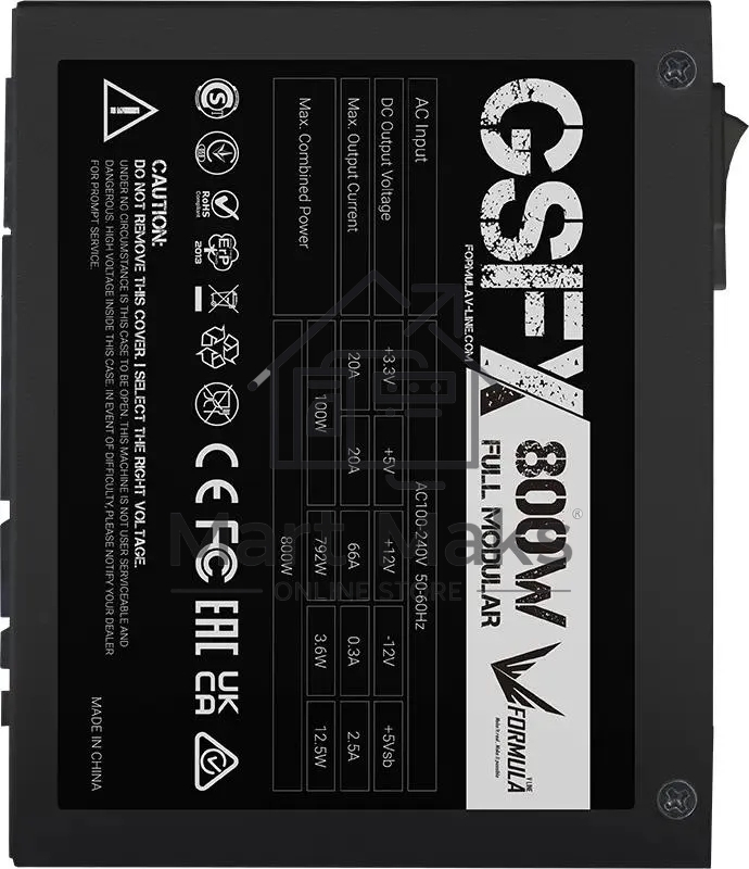 Блок питания Aerocool / Formula SFX 800W GSFX-800W 80 PLUS gold (20+4pin) APFC 80mm fan 5xSATA Cab Manag RTL