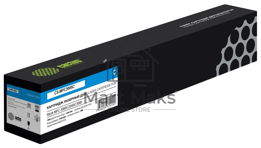 Картридж лазерный Cactus CS-MPC3000C (842033) голубой (15000 стр.) для Ricoh MPC2000/C2500/C3000