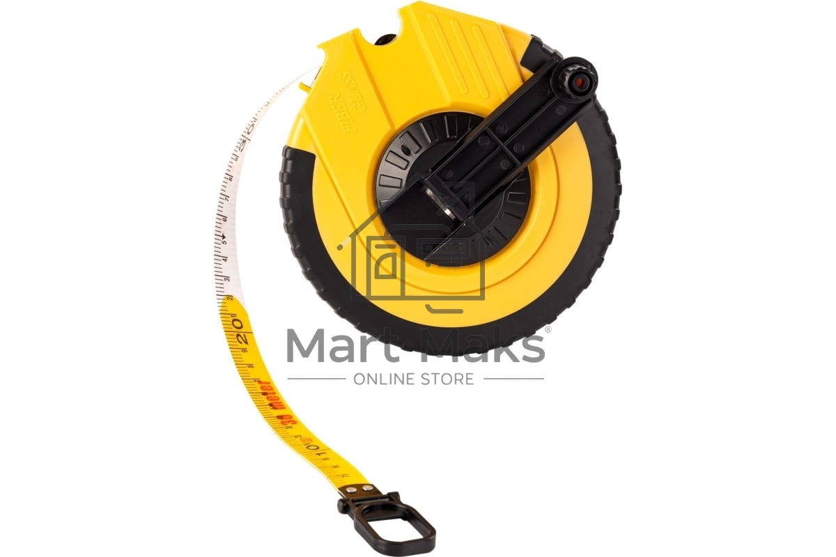 Мерная лента Deli DL9830ZY 30м x 14.5мм Ударопрочный корпус. Основной класс точности. Метрическое полотно из стекловолокна и ПВХ.