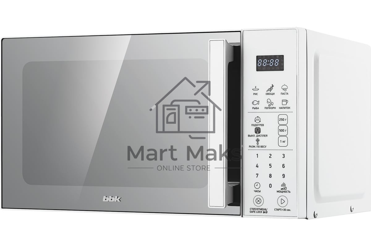 Микроволновая печь BBK 20MWS-805S/W белый, 20 л, 800 Вт, переключатели - сенсор