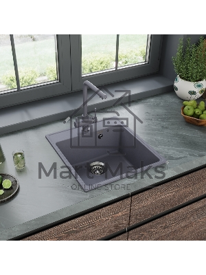 Кухонная мойка Maunfeld Perla 460 MFQS-460LGR светло-серый