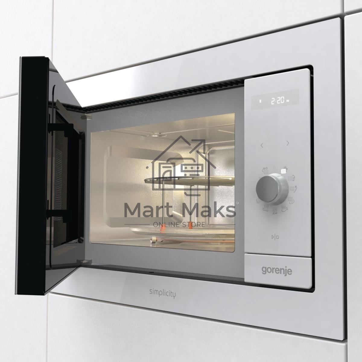 Микроволновая печь Gorenje BM235G1SYW белый, 23 л, 900 Вт, переключатели - поворотный механизм/сенсор