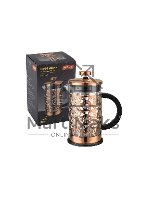 Френч-пресс MALLONY BRONZO объем: 600 мл, из боросил стекла, корпус из нерж стали (медный) (950154)