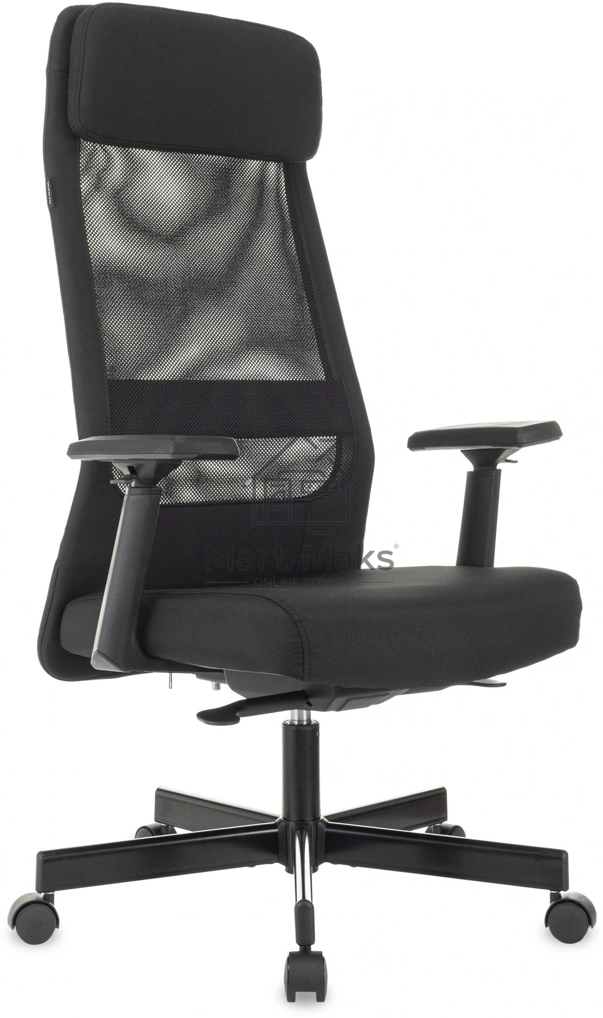 Кресло руководителя Бюрократ T-995 черный TW-01, сетка/ткань, крестов. металл черный