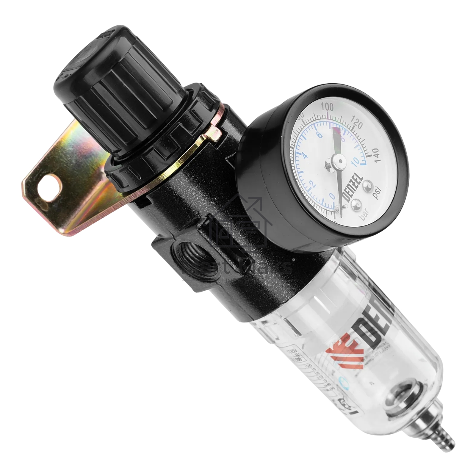 Фильтр-регулятор Denzel FR1500, 10 бар, 1500 л/мин, 1/4