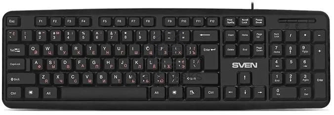 Клавиатура SVEN KB-S230 проводная, USB Type-A, чёрный
