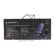 Микрофон конденсаторный Gembird M-02N, подсветка RGB, шумоподавление, микрофонная стойка (пантограф), черный