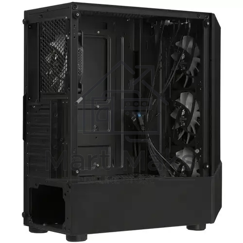 Компьютерный корпус 1STPLAYER FIREROSE F3-A черный ATX, TG 4x120мм LED fans inc. F3-A-BK-4F1