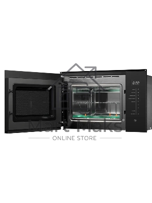 Микроволновая печь встраиваемая Kuppersberg HMW 651 B, High-Tech, 25 л, мощность 900 Вт, кварцевый гриль, поворотный стол, 5 уровней мощности, 8 автоматических программ, размораживание, сенсорное управление, дисплей, черный