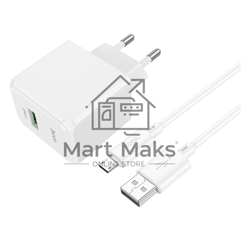 Сетевое зарядное устройство HOCO CS12Am White СЗУ 1USB 3.0A QC3.0 18W быстрая зарядка