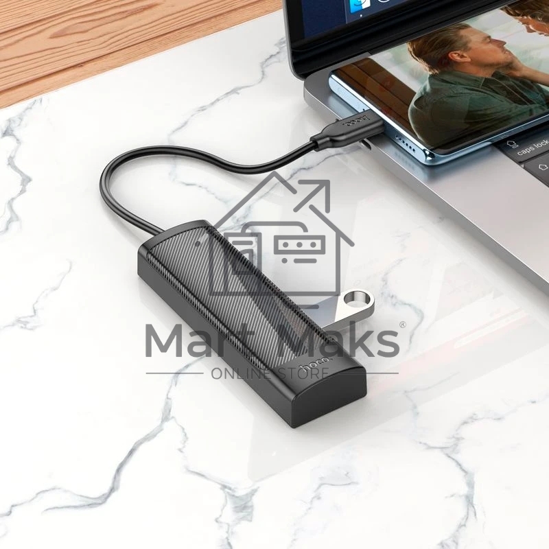 Разветвитель USB-C Hoco HB41 Type-C 4порт. черный