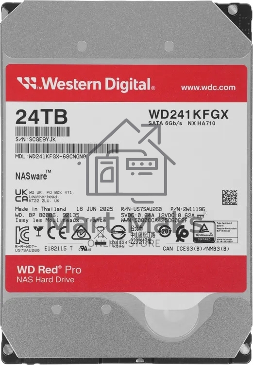 Жесткий диск HDD WD Red Pro 24Tb 7200rpm SATA 512Mb 3.5