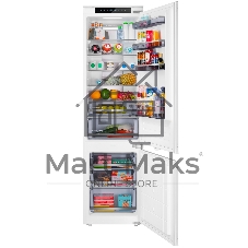 Встраиваемый холодильник Maunfeld MBF19354NFWGR LUX Inverter белый двухкамерный 209/64 л морозилка снизу, No Frost