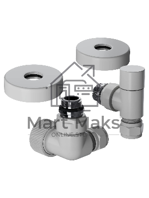 Набор термостатический трехосевой Royal Thermo Design Pro 15мм М30х1,5 (белый)