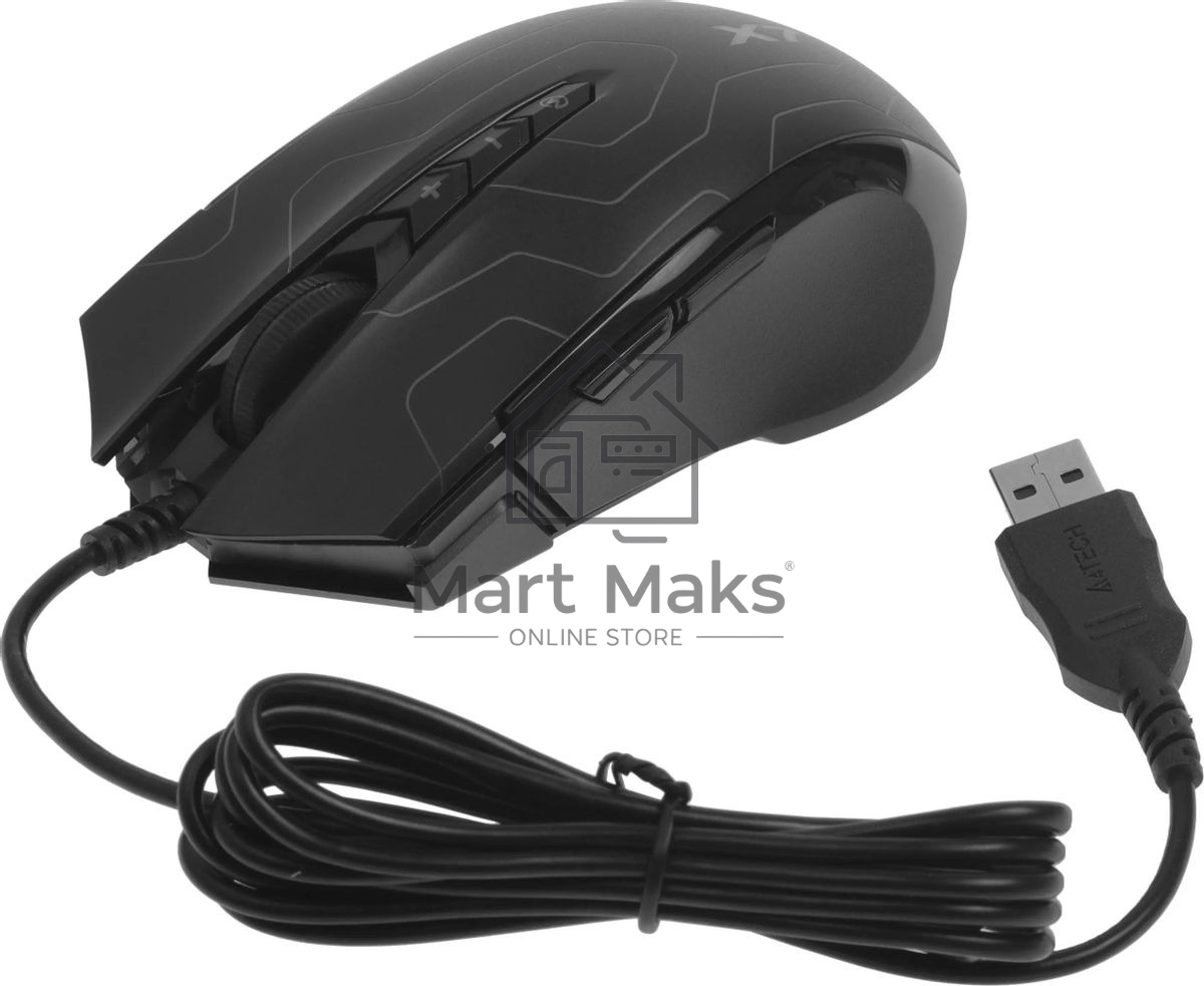 Мышь проводная A4Tech X89 Maze черный, 2400 dpi, USB, кнопки - 8