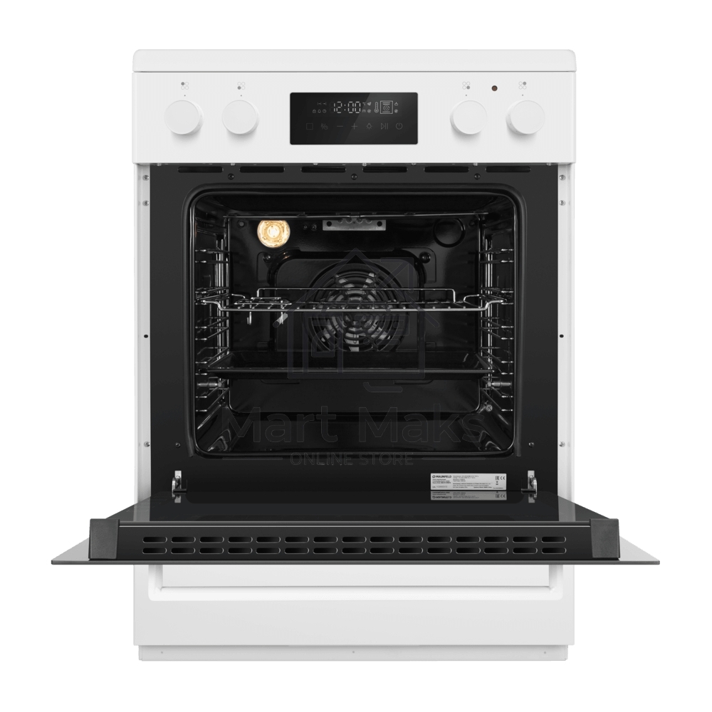 Плита электрическая Maunfeld MEC611CW09TD белый, конфорок 4 шт, духовка 59 л, 60 см x 85 см x 63 см