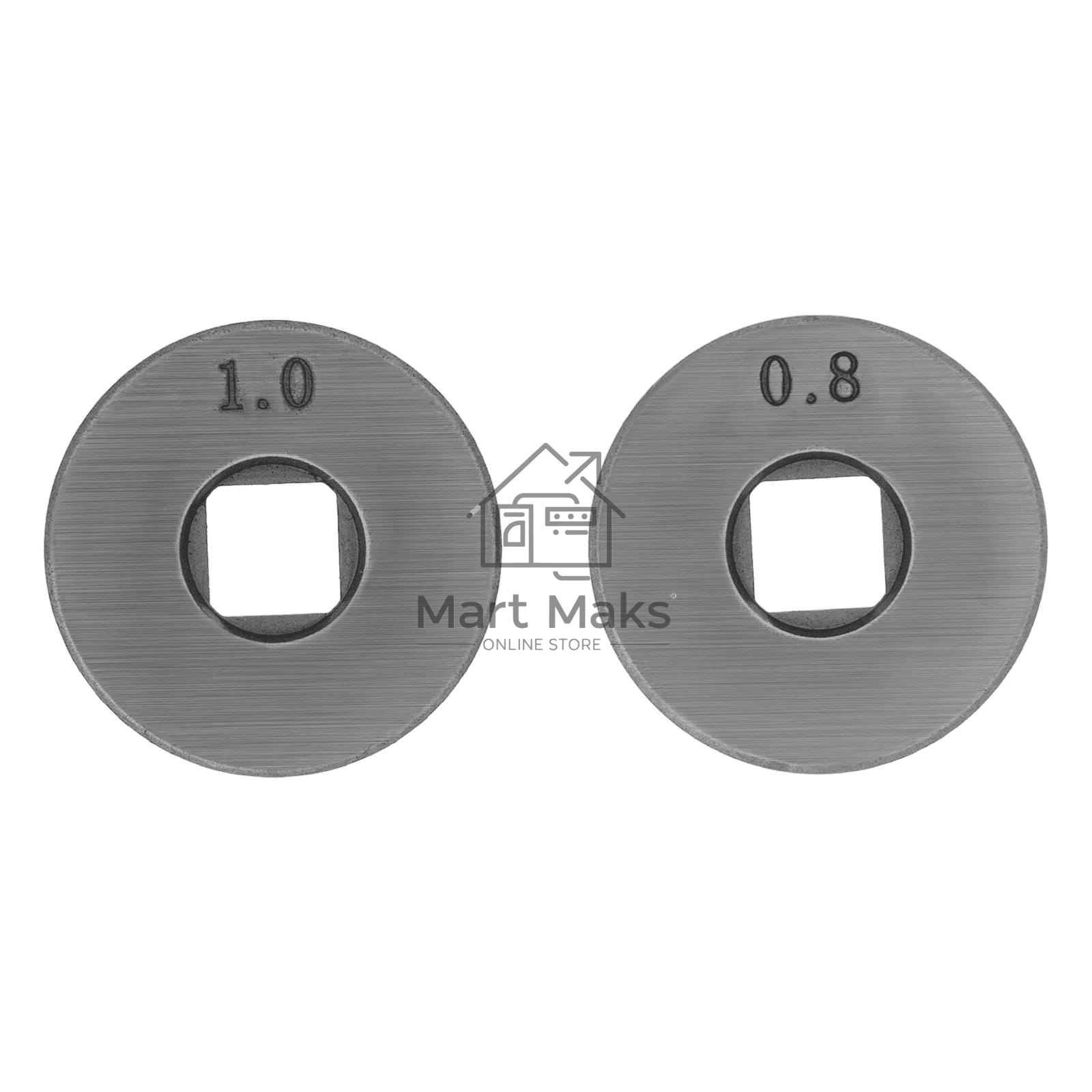 Подающий ролик Denzel V профиль под стальную проволоку 0,8-1 мм, посадка квадрат, 2 шт