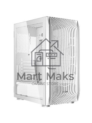 Компьютерный корпус Ginzzu GL 185 белый боковая дверца закаленное стекло на петлях на магнитах