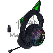 Гарнитура Razer Kraken Kitty V3 Pro чёрный, беспроводная + проводная, радиоканал, до 70 ч, подсветка
