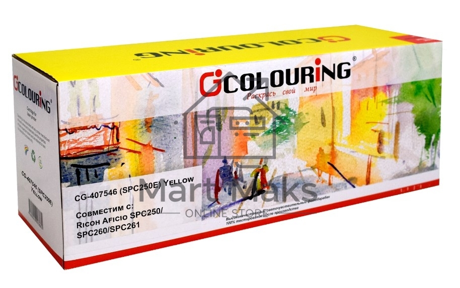 Картридж Colouring CG-407546 (SPC250E) Yellow (1600 копий) для принтеров Ricoh Aficio SPC250/SPC260/SPC261