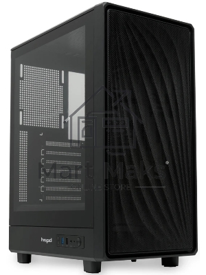 Компьютерный корпус без блока питания HSPD M510, Mesh Mid Tower, черный, TG, 0.5 SPCC, no fans ATX, mATX, mITX 180/280/160мм 1x2.5