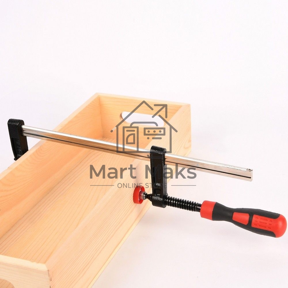 Струбцина F-образная усиленная Deli DL110525Z 250x50 мм, макс. усилие зажима 2000N, резьба 12мм