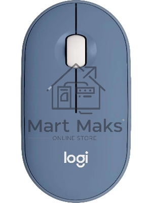 Мышь беспроводная Logitech Pebble M350 синий, 1000 dpi, радиоканал, Bluetooth, USB, кнопки - 3