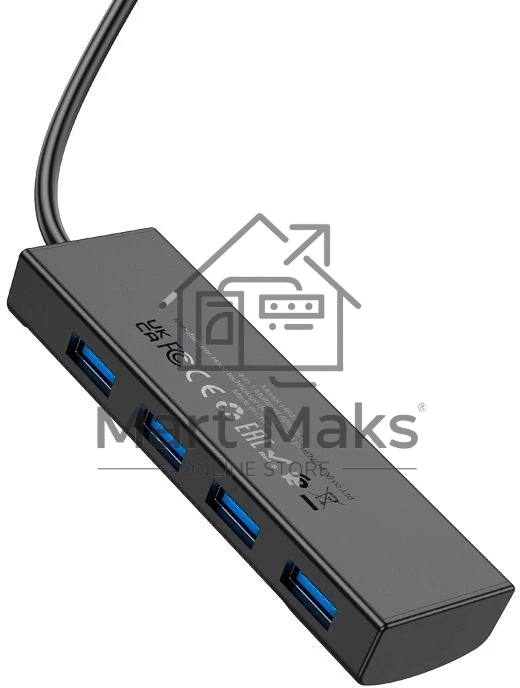 Разветвитель USB-C Hoco HB41 Type-C 4порт. черный